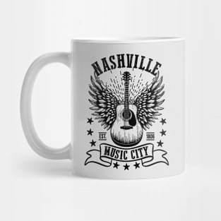 Nashville: Music City - Vintage Acoustic Guitar Mug